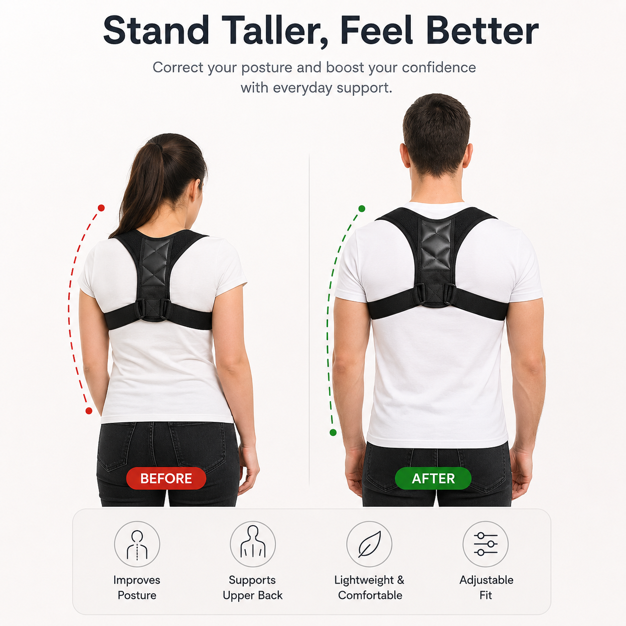 Adjustable Posture Corrector Upper Back Shoulder Posture Belt