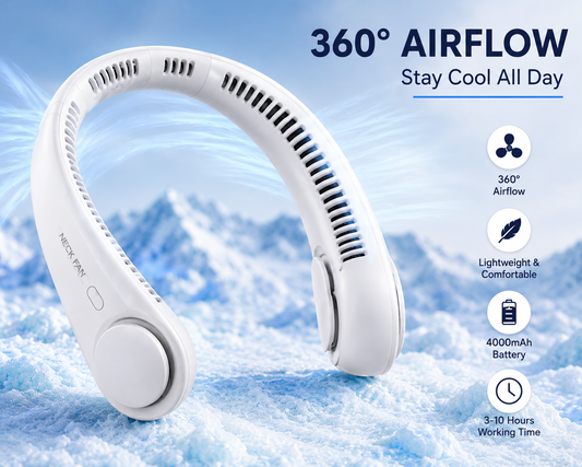 Portable Bladeless Neck Fan-360° Airflow